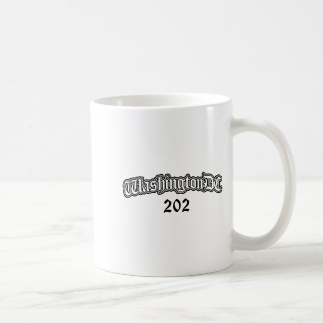 Washington Dc 202 Männer Frauen Kinder Langarmshir Kaffeetasse (Rechts)