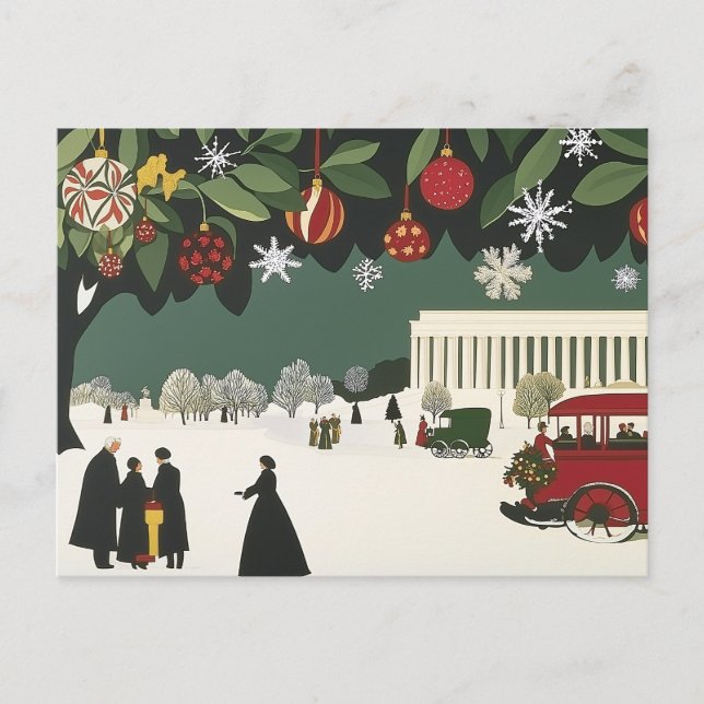 Washington DC Art Deco Style Card Lincoln Memorial Postkarte (Vorderseite)