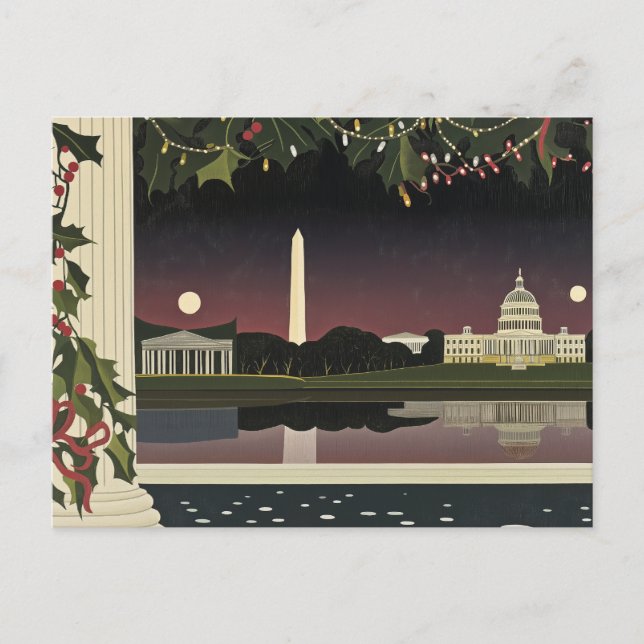 Washington DC Art Deco Style Card Stadtbild Postkarte (Vorderseite)