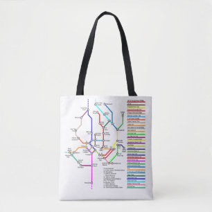 Washington DC Bike Map Tote Bag