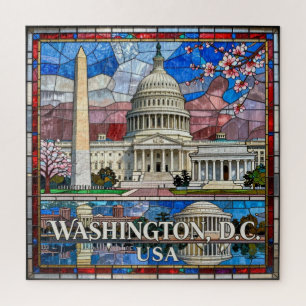 Washington DC Buntglas Wahrzeichen Stadtlandschaft Puzzle
