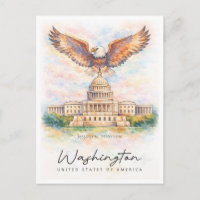 Washington DC Capitol Hill Aquarell | USA