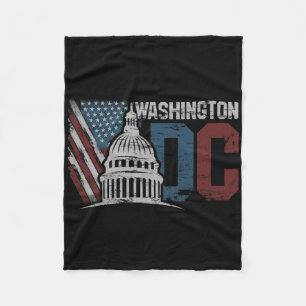 Washington Dc Capitol Hill Usa Flag Souvenir Desig Fleecedecke
