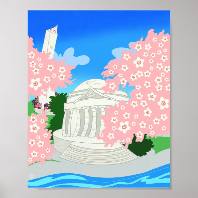 Washington DC Cheroms Blossoms Poster (Vorne)