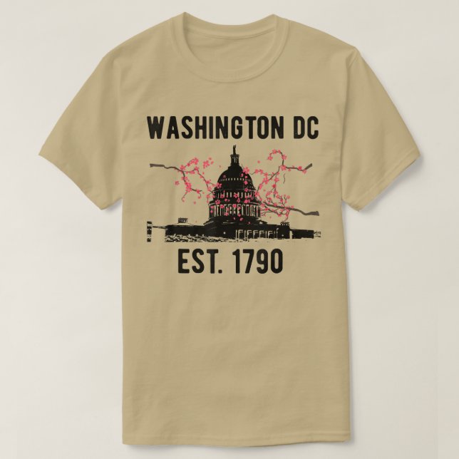 Washington DC Cherry Blossom Hauptstadt Hill USA S T-Shirt (Design vorne)