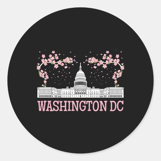 Washington Dc Cherry Blossom Monut Runder Aufkleber (Vorderseite)