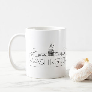Washington DC  City Stylized Skyline Kaffeetasse