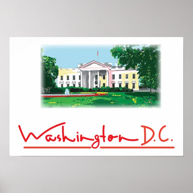 Washington DC - Digitales Bild im Weißen Haus Poster (Vorne)