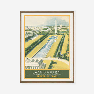 Washington DC Eisenbahn Richtung Capitol Reise  Poster
