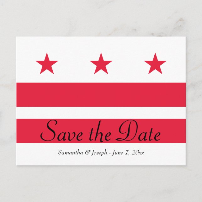 Washington DC Flag Save the Date Ankündigungspostkarte (Vorderseite)