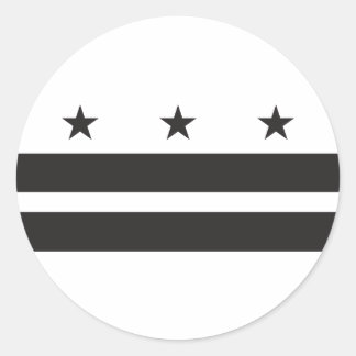 Washington DC Flag - Schwarz Runder Aufkleber