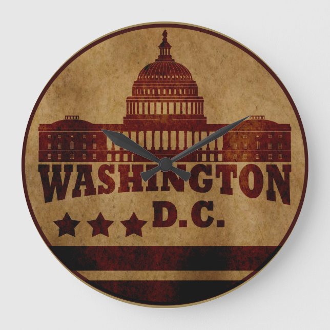 Washington DC Große Wanduhr (Vorderseite)