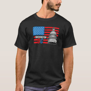 Washington DC Hauptstadt Hill American Flag USA Pr T-Shirt