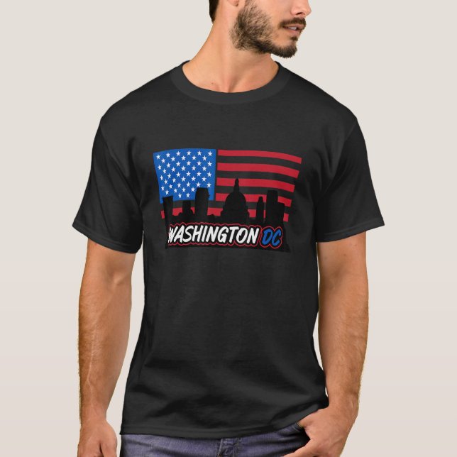 Washington DC Hauptstadt Hill American Flag USA Pr T-Shirt (Vorderseite)