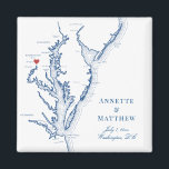 Washington DC Hochzeit in Urlaubsort Gefallen Magnet<br><div class="desc">Schnelle und einfache Bestellung! Diese Magnete der Washington DC-Landkarte machen große DC-Gastgeschenke Hochzeiten,  um in Ihre Begrüßungstaschen der Washington DC-Hochzeit in Urlaubsort einzuschließen. Bewegen Sie das Herz,  indem Sie unter "Anpassen" auf "Bearbeiten mit dem Designwerkzeug" klicken. Mit einer Karte von Chesapeake Bay mit Artwork by Coastal Map Designs</div>