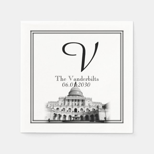 Washington DC Hochzeit in Urlaubsort Napkin Serviette (Vorderseite)