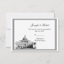 Washington DC Hochzeit in Urlaubsort Response Card RSVP Karte
