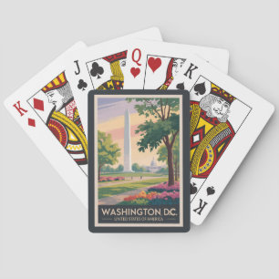 Washington DC Illustrations Reise Kunst individuel Spielkarten