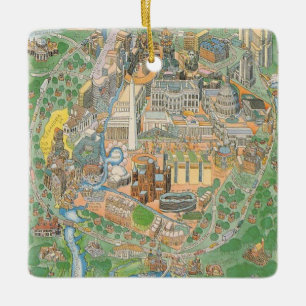 Washington DC illustrierter Schmuck Keramikornament