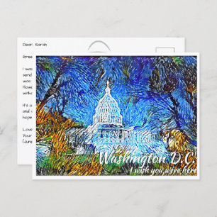 Washington DC Impressionistische US-Hauptstadt Postkarte