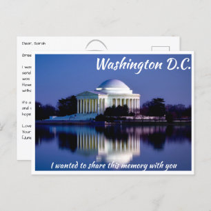 Washington DC Jefferson Memorial in der Dusk Postc Postkarte