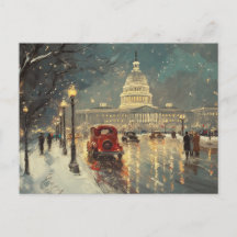 Washington DC Kapitol-Gebäude Vintage Retro Karte