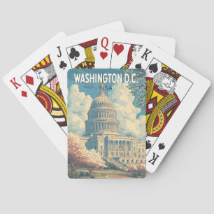 Washington DC Kapitol Reise Kunst Vintage Spielkarten