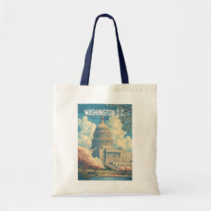 Washington DC Kapitol Reise Kunst Vintage Tragetasche