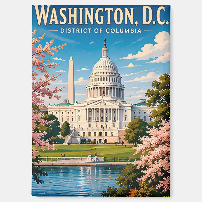 🏛️ Washington DC Kapitol Reiseerinnerung Magnet (Vorderseite)