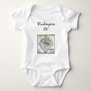 Washington DC-Karte und Flagge Baby Strampler