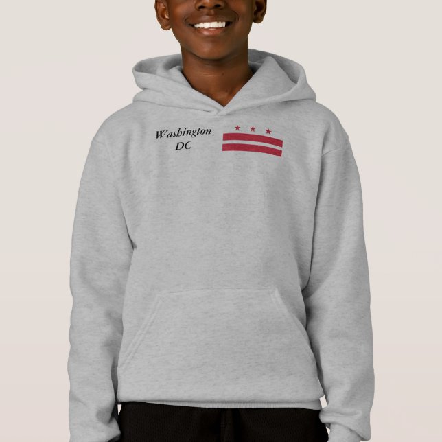 Washington DC-Karte und Flagge Hoodie (Vorderseite)