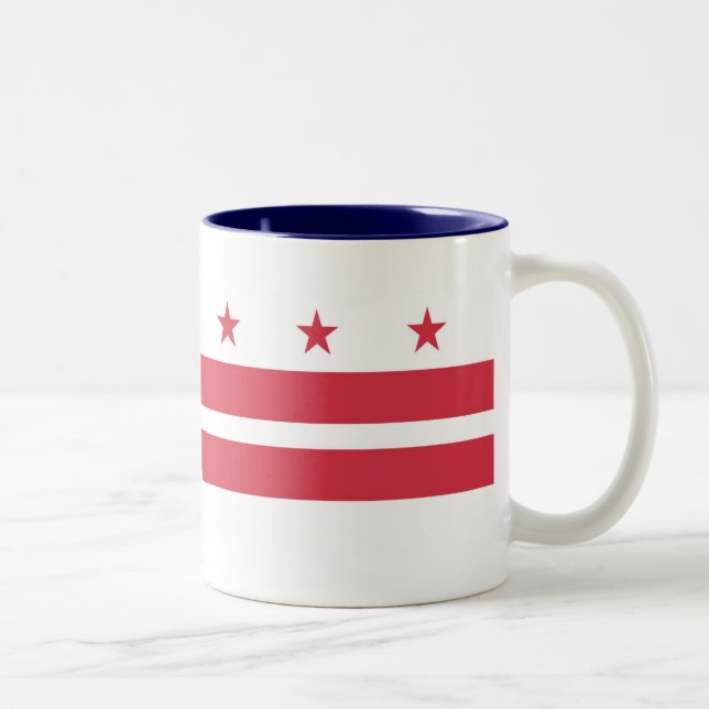 Washington DC-Karte und Flagge Zweifarbige Tasse (Rechts)