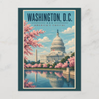 Washington DC Kirschblüten Illustration Reise