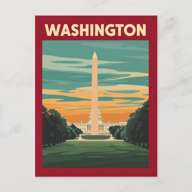 Washington DC Landmark Postkarte (Vorderseite)