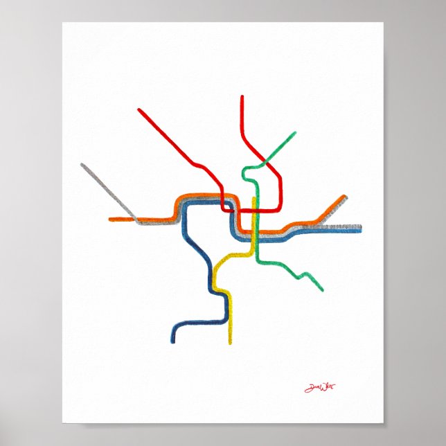 Washington DC Metro-Kartenkunst Poster (Vorne)