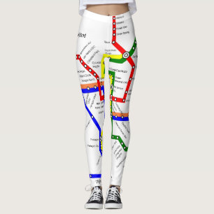 Washington DC-Metro-Untergrundbahn-Karte Legging Leggings