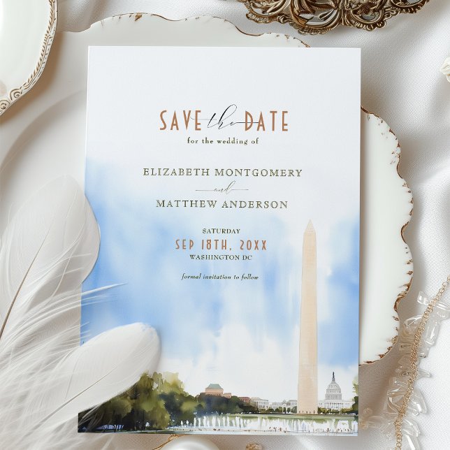 Washington DC Monument Wedding Save the Date Card Einladung (Von Creator hochgeladen)