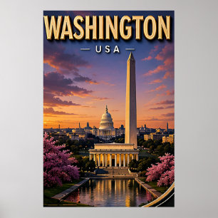 Washington DC Monumente Capitol Skyline Poster