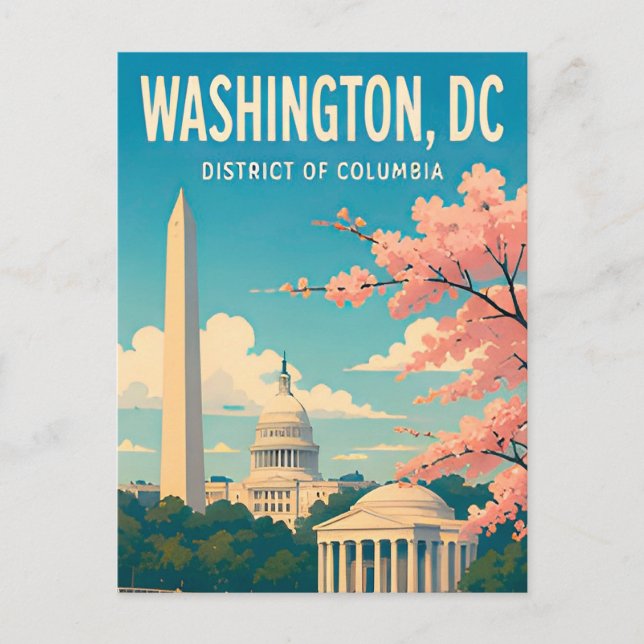 Washington DC Monumente Capitol Skyline Postkarte (Vorderseite)