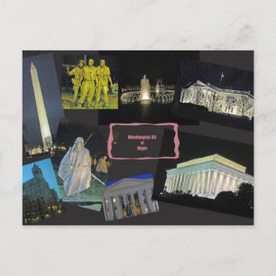 Washington DC Monumente in der Nacht Postkarte