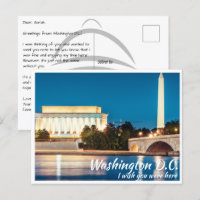 Washington DC Monumente mit Potomac Postcard