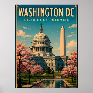 Washington DC Monumente und Capitol Skyline Poster