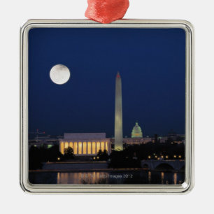Washington DC nachts Silbernes Ornament
