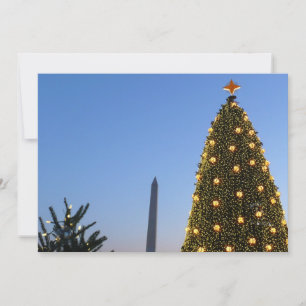 Washington DC Nationaler Weihnachtsbaum bei Dämmer Feiertagskarte