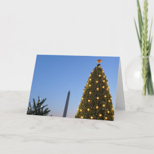Washington DC Nationaler Weihnachtsbaum bei Dämmer Feiertagskarte