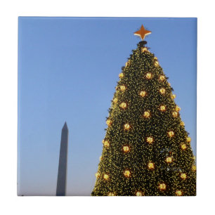 Washington DC Nationaler Weihnachtsbaum bei Dämmer Fliese