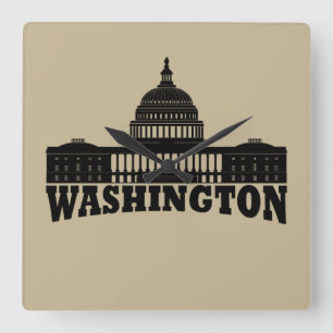 Washington DC Quadratische Wanduhr