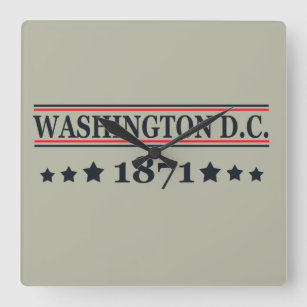 Washington DC Quadratische Wanduhr