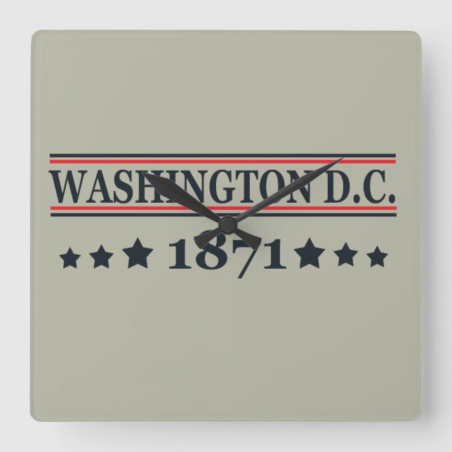 Washington DC Quadratische Wanduhr (Vorderseite)