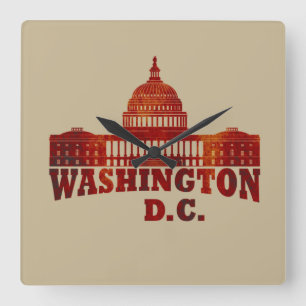 Washington DC Quadratische Wanduhr